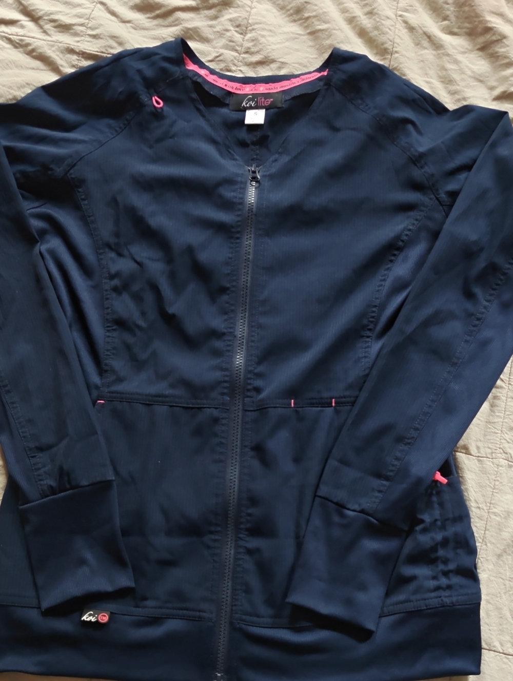 Koi Lite Women's Navy & Black Utility Jacket with Pink Trim (bundle 2)